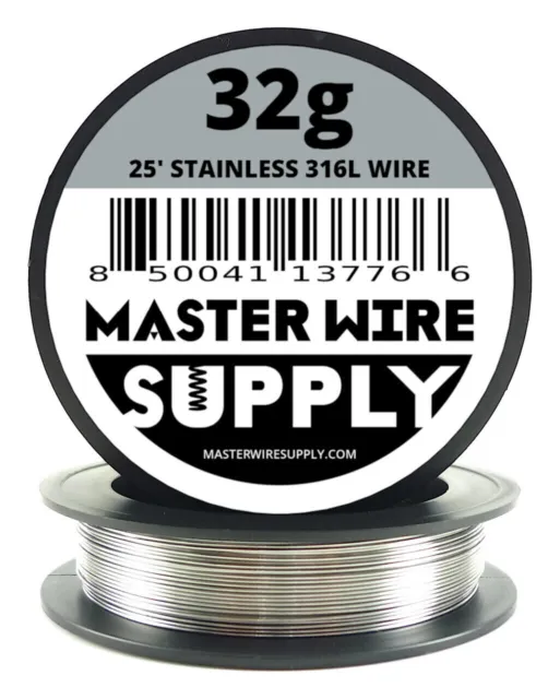 MWS - Stainless Steel 316L - 25 ft - 32 Gauge - Round Wire