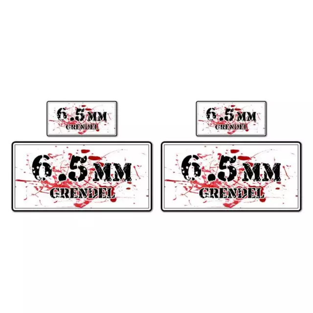 6.5 Grendel Ammo Box Set, Vinyl Decal Sticker, 2@ 1"x2" & 2@ 2"x4", #8464