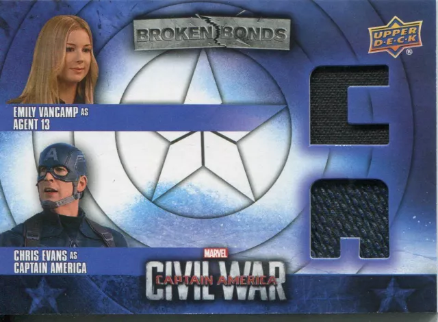 Captain America Civil War Broken Bonds Dual CA Relic Card BBC-AC