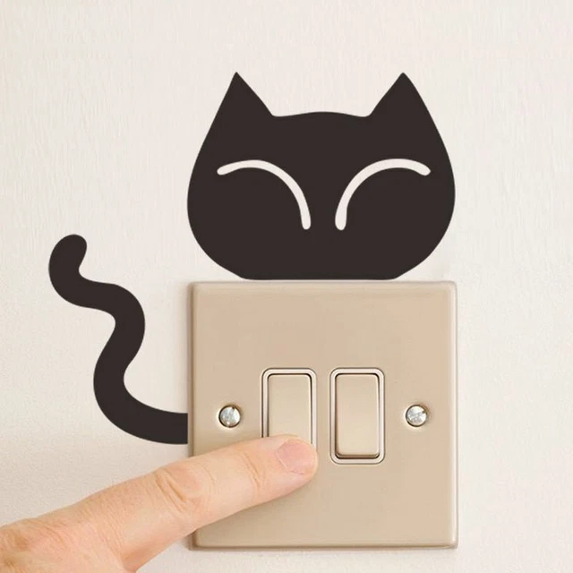 DIY Funny Cute Cat Dog Switch Stickers Wall Stickers Home Decoration Bedroom kid 8