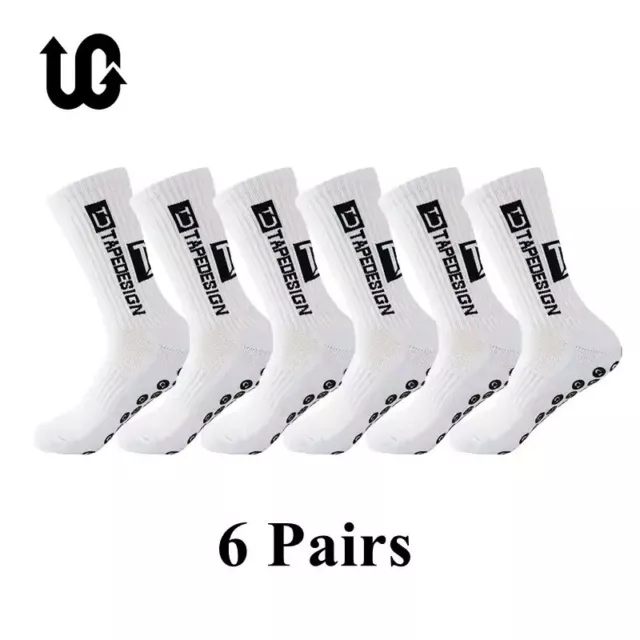 6 Pairs Of Anti Slip Socks Sport Grip Socks Football Soccer Baseball Tapedesign