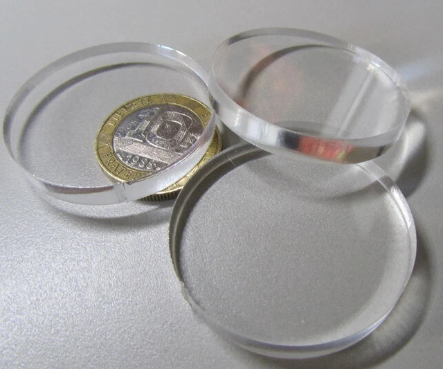 1/4" (.220") Thick x 1.50" (1 1/2") Diameter Acrylic Circle Disc Clear 25 Pcs