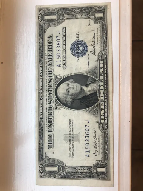 1935 F One Dollar Silver Certificate No Motto Blue Seal Note