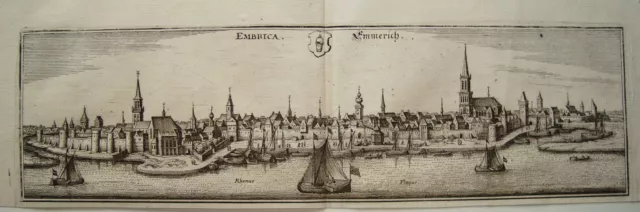 Emmerich Nordrhein-Westfalen echter  alter Merian Kupferstich 1647