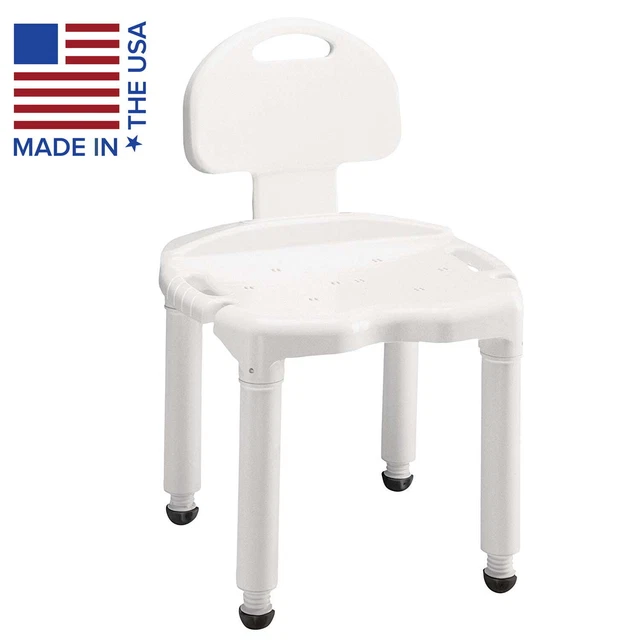 Bath Seat and Shower Chair with Back for Seniors, Elderly,Supports Up To 400lbs