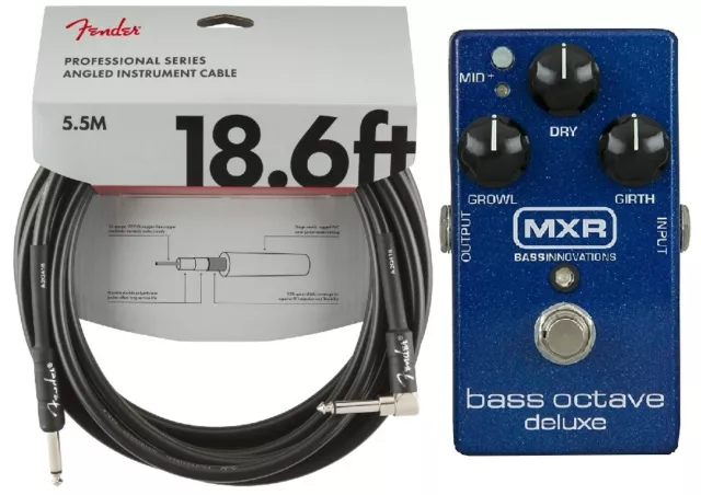 MXR Dunlop M288 Bass Octave Deluxe Effects Pedal M-288  (FREE 18FT FENDER CABLE)
