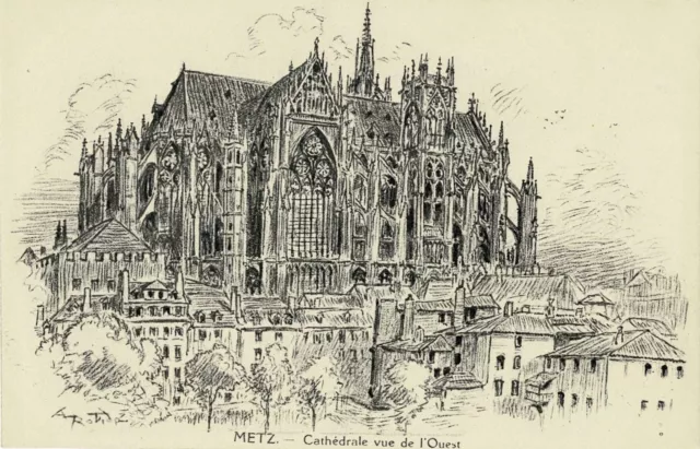 CPA - Metz - Cathedral View from the West - Illustrator A .Robida