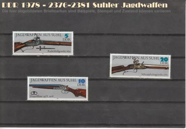 DDR 1978 Satz komplett "Suhler Jagdwaffen" 2376-2381 postfrisch ungestempelt