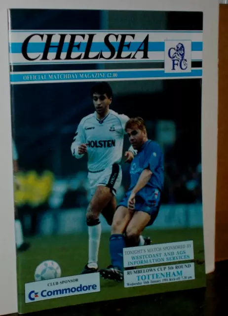 1990-91. Chelsea v Tottenham. Rumbelows Cup.