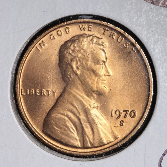 1970-S Small Date Lincoln Memorial Cent Penny GEM BU UNCIRCULATED MS RED E183AER
