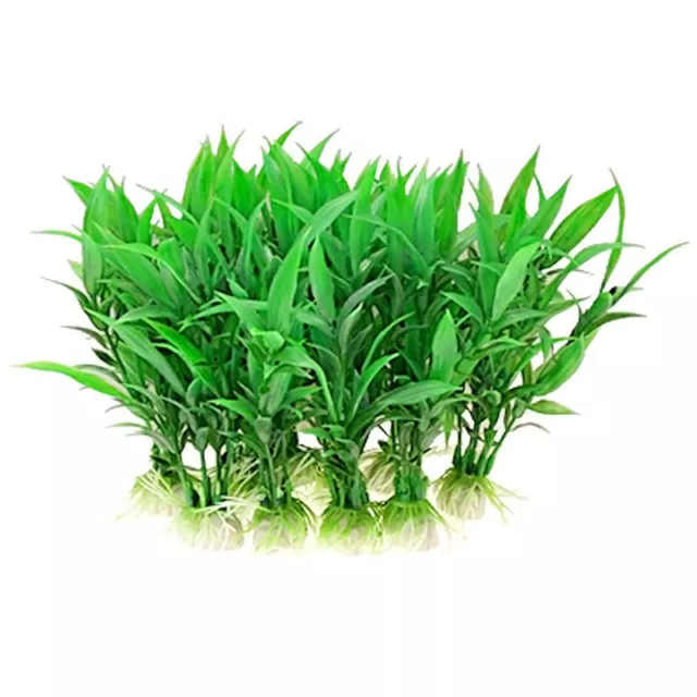 10 pièces plante aquatique artificielle plastique herbe réservoir aquarium décoration-vert
