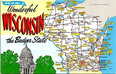 Wonderful Wisconsin The Badger State Postcard