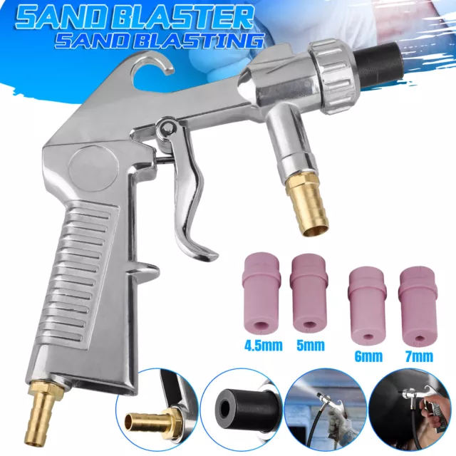 Sandblaster Air Kit with 4 Ceramic Nozzles Sandblasting Gun Tube Sand Blaster