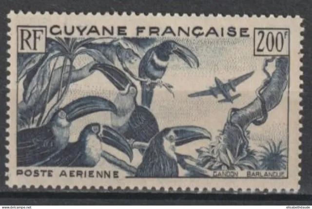 GUYANA -1947 -AIRMAIL 200fr YVERT # 37 VF MNH** (RMD-8)