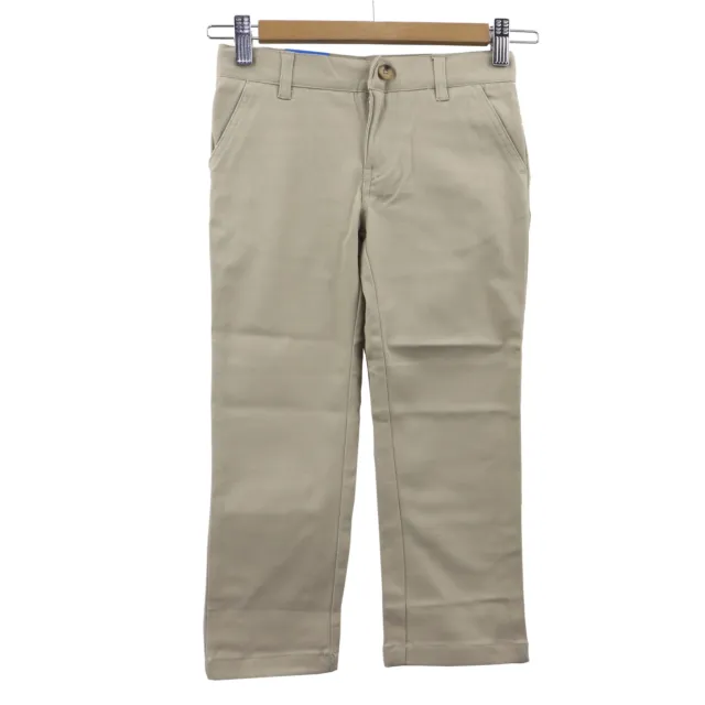 French Toast Boy's School Uniform Adjustable Waist Pant, Size 5, Khaki