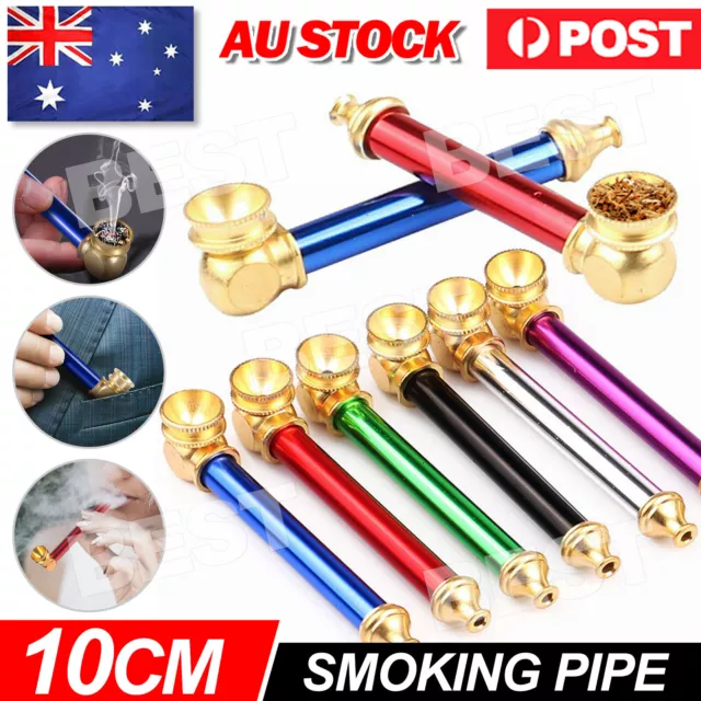 1/2/3x 10cm Cone Brass-Metal smoking Pipe Washable Solid Smoking Tobacco