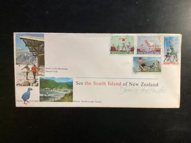 NZ 1970 ‘See the South Island’  Gem of the Pacific Advertising Cvr, (NZF462)