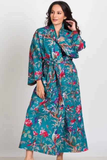 Indian Floral Japanese kimono Robe,Kimono cardigan,Night Dress,Body cover up