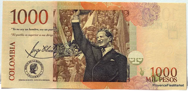 Colombie Billet De 1000 Pesos  Neuf  20111 Jorge Eliecer Gaitan