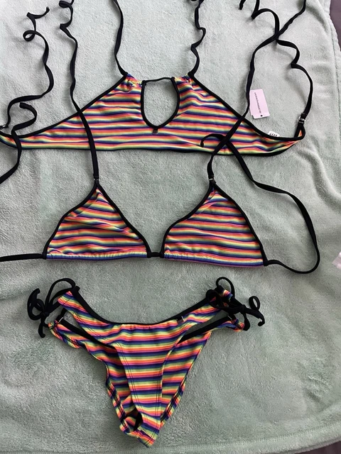 wicked weasel レインボー三角ビキニ 　3点セット wicked weasel レインボー三角ビキニ 3点セット Amazon.co.jp