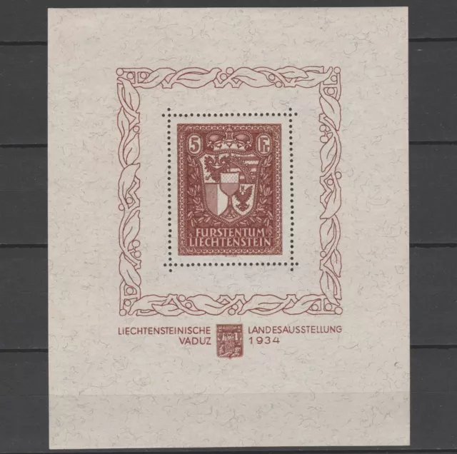 Liechtenstein 1934 Mi Block 1 Vaduz MNH