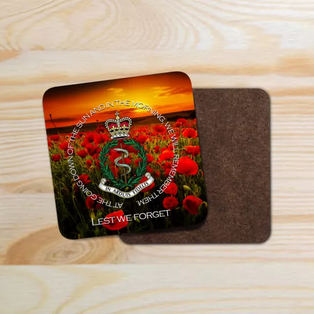 Military Gift Idea - Poppies/Ramc Royal Army Medical Corps Coaster