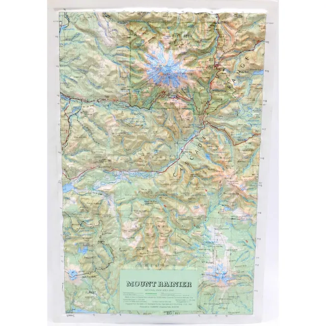 Mount Rainier National Park Raised Relief Map, Unframed