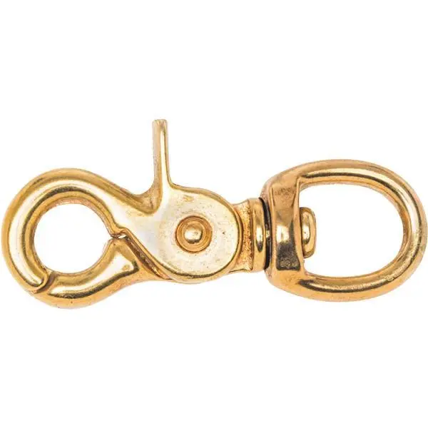 (5)-Solid Bronze 2-1/2" Long 1/2" Eye 3/8" Opening Swivel Trigger Snap T7625504