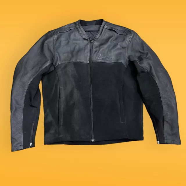 Icon Accelerant Stealth Motorcycle Jacket Size XXL Black Liner & Armor