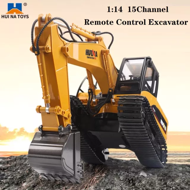 HUINA 2.4G RC Die Cast 1 14 Crane Engineering Vehicle Alloy 12CH