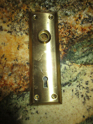 Vintage Polished Brass Door Knob Skeleton Key Back Plate