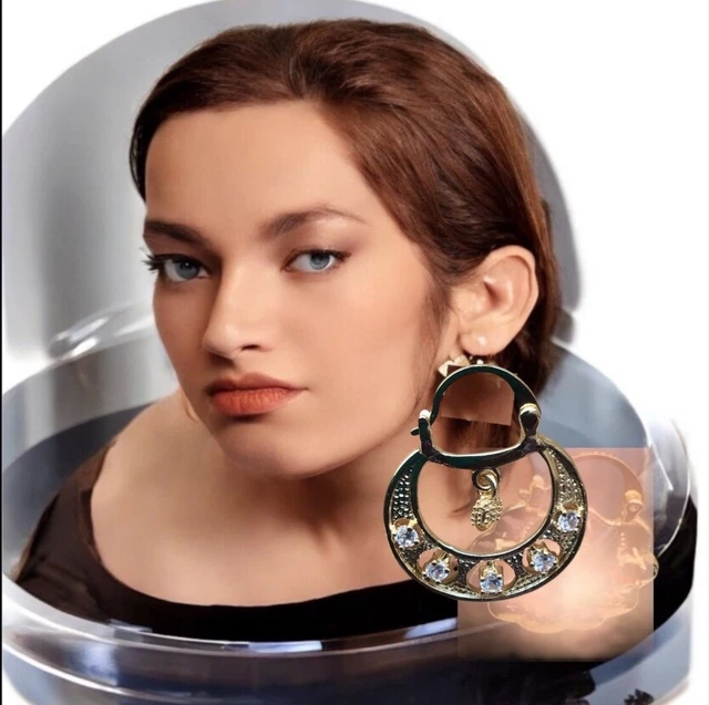Boucles D'oreilles Créoles Savoyardes Style Gitan – Doré Plaque Or – Marque Rosantine