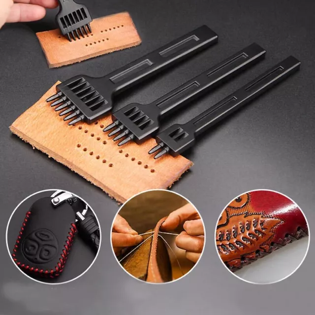 2/4/6 Prong Leather Iron Lacing Stitching Chisel Craft Hole Pricking Punch Tool