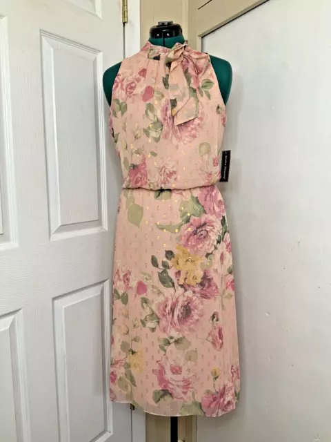 Jessica Howard Halter Floral Dress For Women Size 10 Medium NWT Blush