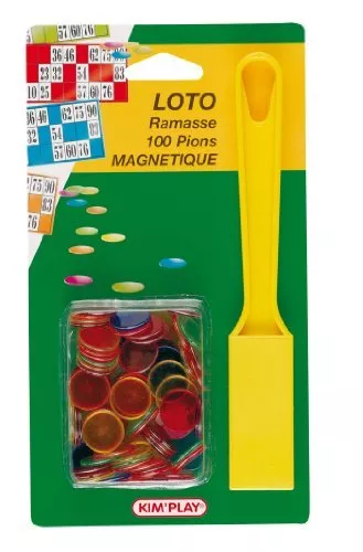 Baton Magnétique de Loto et Bingo + 100 pions aimantés magnetic wand  MULTICOLORE