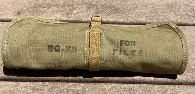 WW2 US ARMY Military BG-38 File Tool Roll Field Web Gear Equipment £29. ...