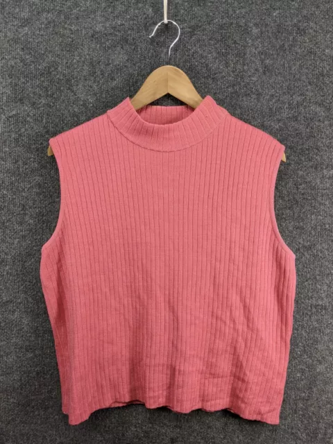 St. John Womens Pink Sleeveless T-Shirt Sz L