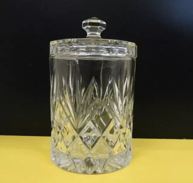 Vintage Lead Crystal Ice Bucket With Lid Diamond Cut Crystal Bar Ice Bucket