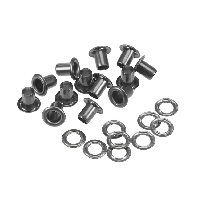 Kit de 200 juegos de ojales con lunas 8x4 x 7mm cobre cromado negro