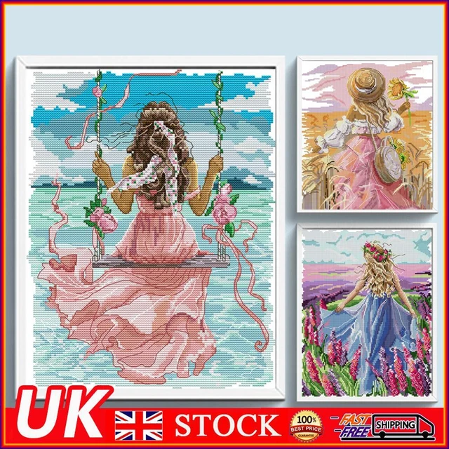 Full Embroidery Eco-cotton Thread 11CT Printed Character Cross Stitch Kit Craft