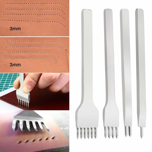 3/4/5/6mm Locher Leder Handwerk Werkzeuge DIY Stanzwerkzeug Set Loch Nähte Zinke 3