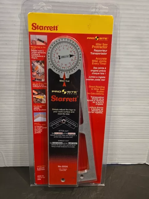 Starrett 505A-12 Miter Protractor, 12'' Aluminum, ProSite Series NEW Old Stock