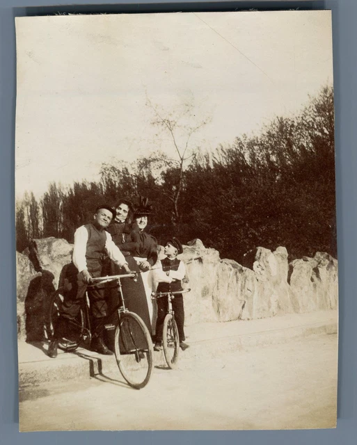 Tirage Citrate Ancien France - Dame à Vélo, Vers 1895 - Vintage Bike