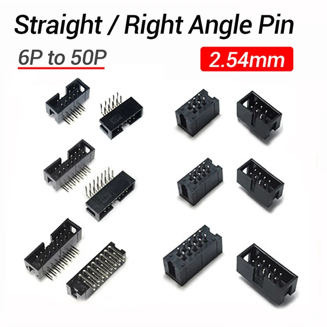 IDC Cable Mount PCB Ribbon Cable Box Header Connector 6 To 64 Way 2.54mm Pitch
