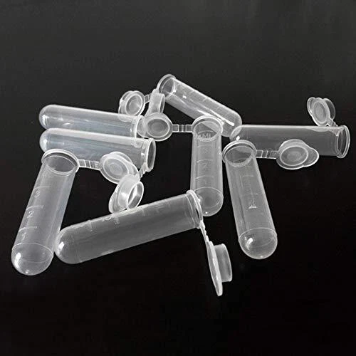 GBSTORE 50 Pcs 5ML Plastic Lab Test Tube Vial Sample ContainerCentrifuge Tube...