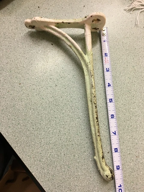 Cast Iron School Room 9.5" Coat Hat Hook Hall Tree Industrial Restoration