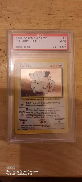 1999 Pokemon Base Set Clefairy 5/102 Holographic Card PSA Mint 9
