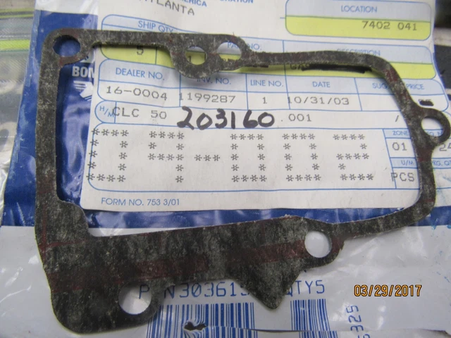New  Omc Oem  Johnson Evinrude Gasket 203160