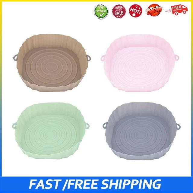 #b Revestidor de silicona freidora de aire horno reutilizable para hornear barbacoa alfombra freidora (verde)