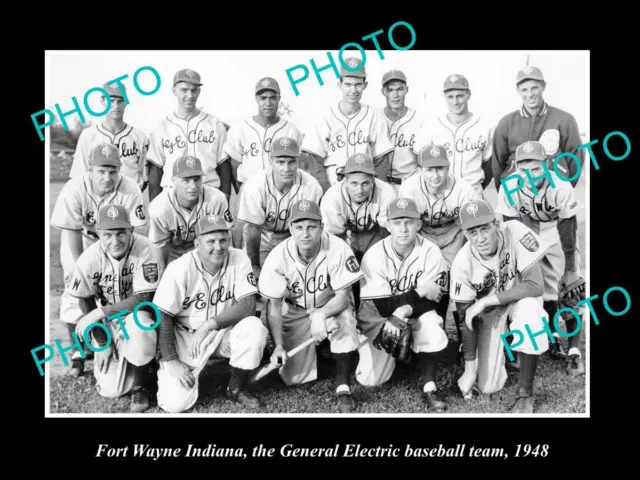 Old Large Historic Photo Of Fort Wayne Indiana The Ge Club Baseball Team 1948